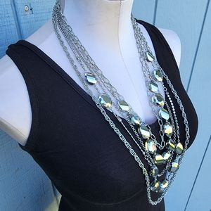 White House Black Market Long Layered Necklace 25"-27" Adjustable Length